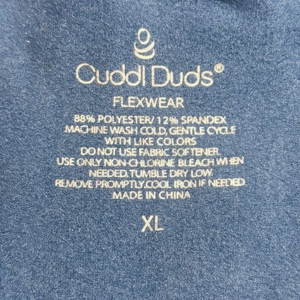 Cuddl Duds Flexwear Elbow Sleeve Rainbow Hem Lounge Dress Navy Size XL Pockets
